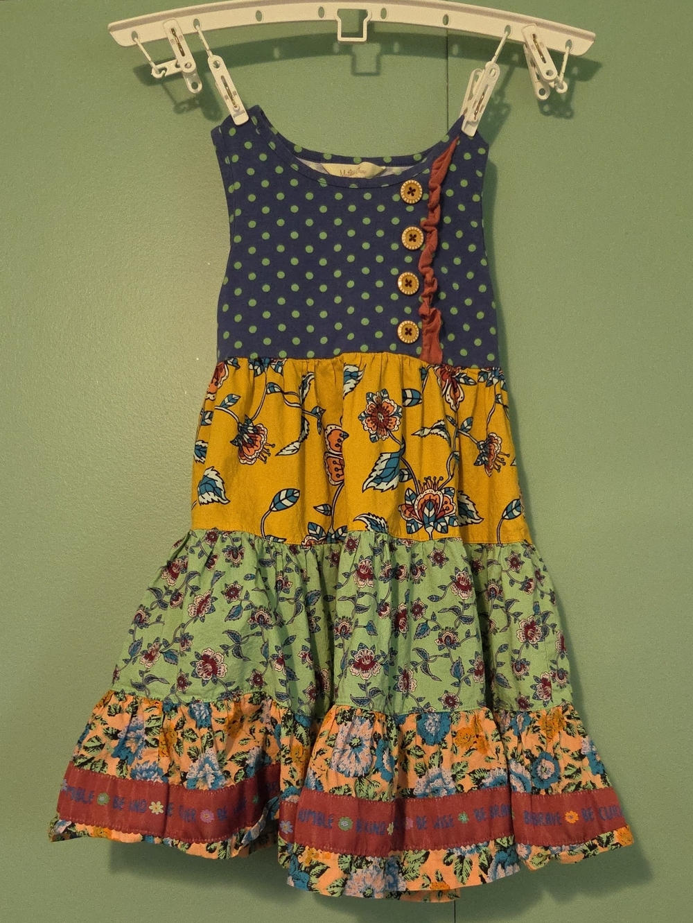 Matilda Jane Girls Mixed-Pattern Floral Tiered Sundress Size 6